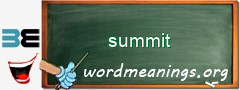 WordMeaning blackboard for summit